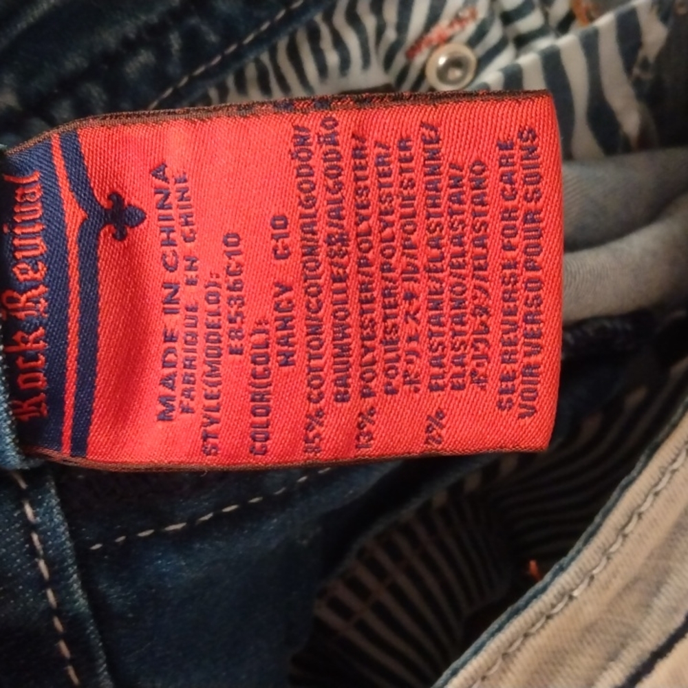 Rock Revival Light Blue Cropped Jeans Size 29 NWT - Picture 6 of 9